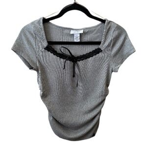 Just Polly Ribbed Knit Top – Size M ✨